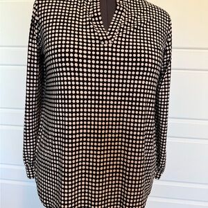 Anne Klein Black and White Polka Dot Blouse